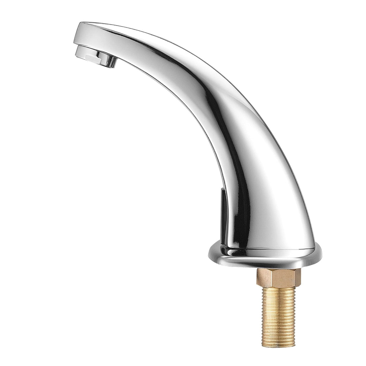 Touchless Bathroom Sink Faucet, Automatic Motion Sensor Restroom Toilet Faucet with Hole Cover Plate, Battery Operated,Hot/Cold Water for 9/16 in Pipe Commercial Lavatory,Chrome Plated Silver