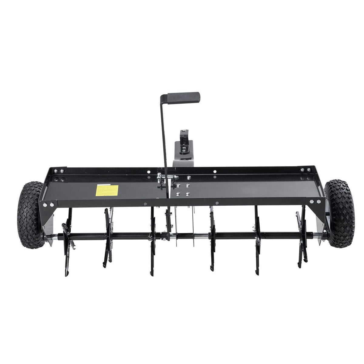 Tow Behind Plug Aerator, 40-Inch Tow Behind Lawn Plug Aerator with Universal Hitch, Pull Behind Aerator with Iron Spikes Alternately Arranged, Lawn Aerator Tow Behind for Gardens, Lawns, Farms