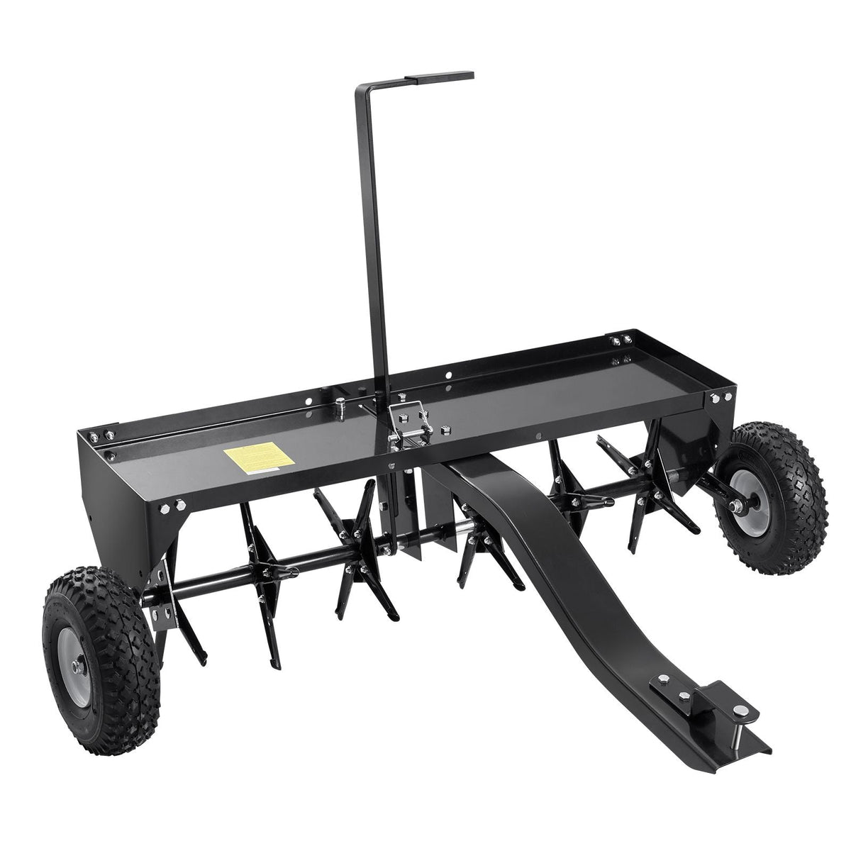 Tow Behind Plug Aerator, 40-Inch Tow Behind Lawn Plug Aerator with Universal Hitch, Pull Behind Aerator with Iron Spikes Alternately Arranged, Lawn Aerator Tow Behind for Gardens, Lawns, Farms