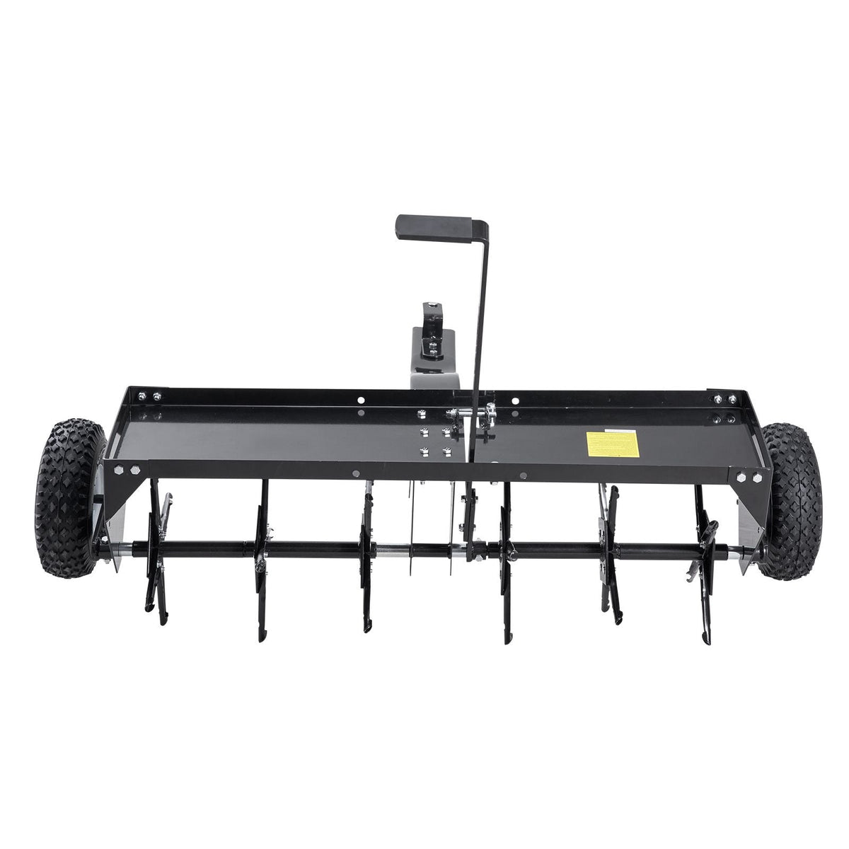 Tow Behind Plug Aerator, 40-Inch Tow Behind Lawn Plug Aerator with Universal Hitch, Pull Behind Aerator with Iron Spikes Alternately Arranged, Lawn Aerator Tow Behind for Gardens, Lawns, Farms