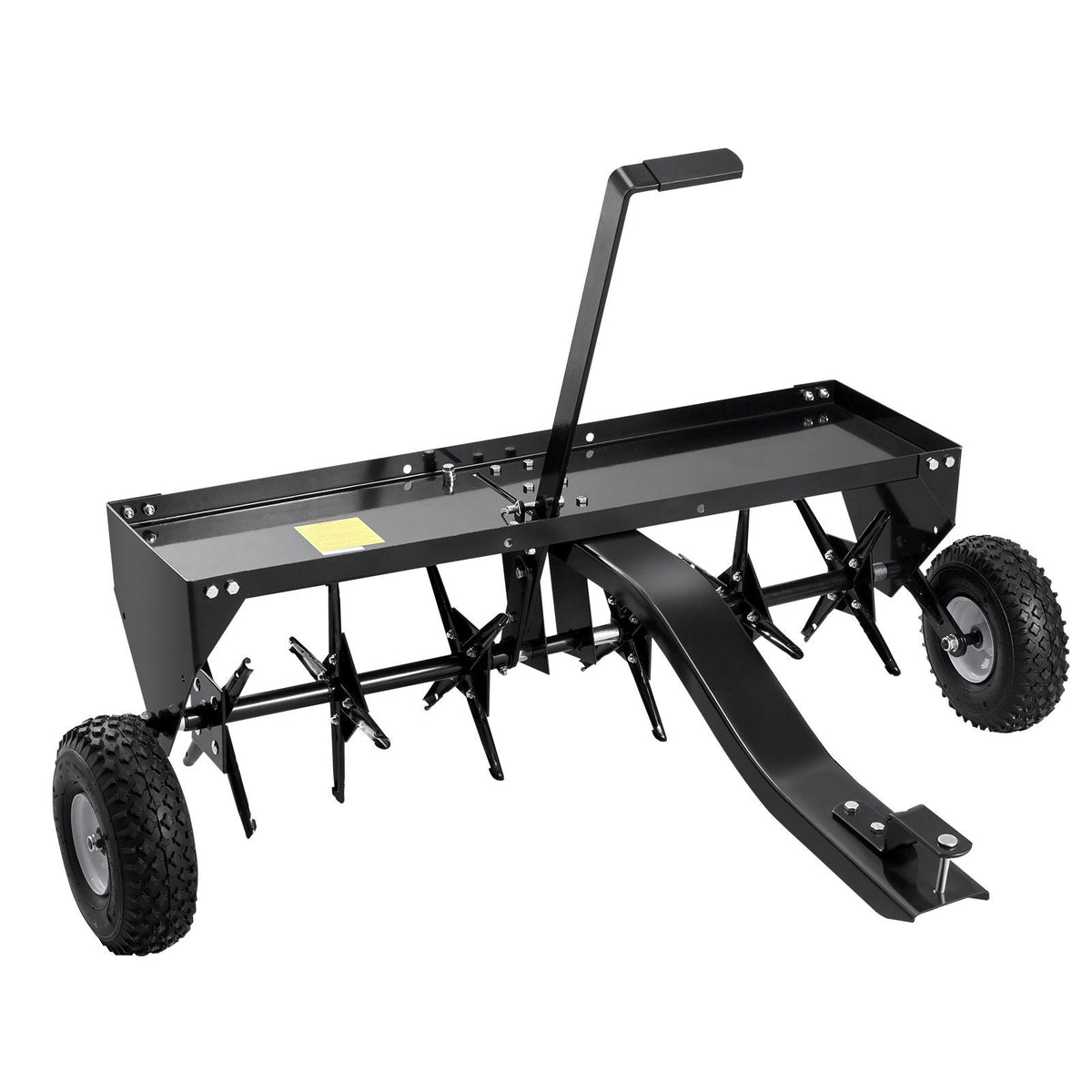 Tow Behind Plug Aerator, 40-Inch Tow Behind Lawn Plug Aerator with Universal Hitch, Pull Behind Aerator with Iron Spikes Alternately Arranged, Lawn Aerator Tow Behind for Gardens, Lawns, Farms