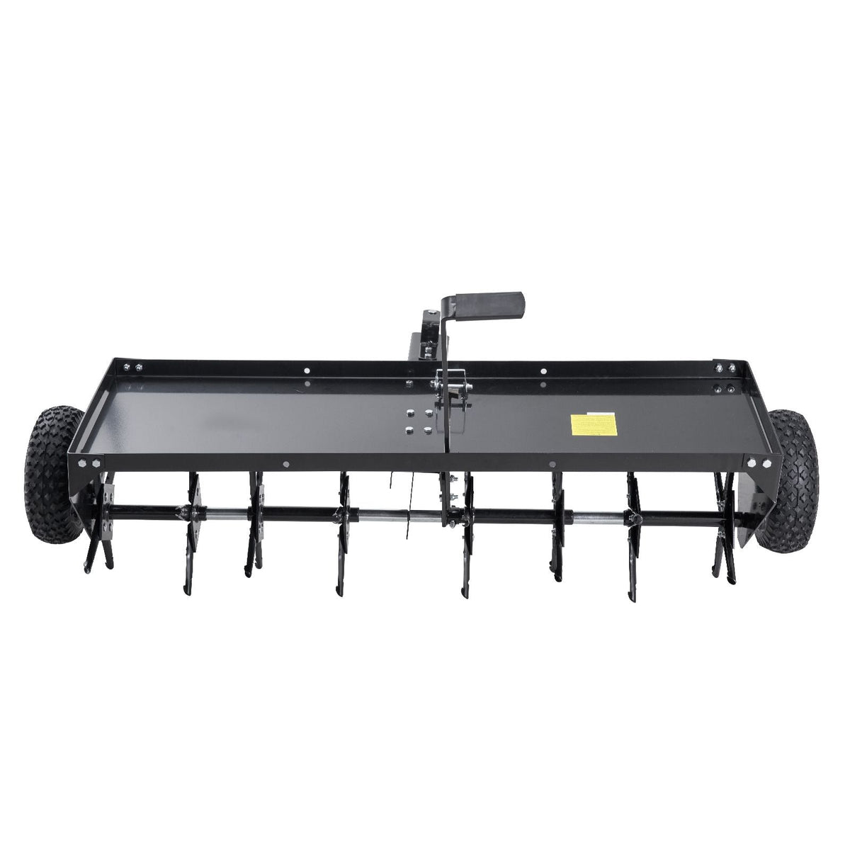 Tow Behind Plug Aerator, 48-Inch Tow Behind Lawn Plug Aerator with Universal Hitch, Pull Behind Aerator with Iron Spikes Alternately Arranged, Lawn Aerator Tow Behind for Gardens, Lawns, Farms