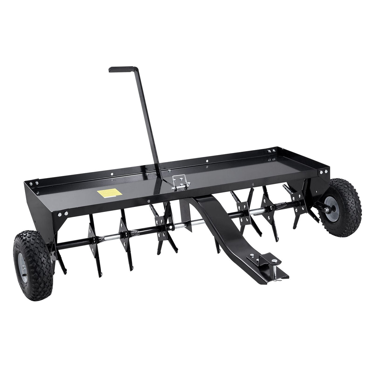 Tow Behind Plug Aerator, 48-Inch Tow Behind Lawn Plug Aerator with Universal Hitch, Pull Behind Aerator with Iron Spikes Alternately Arranged, Lawn Aerator Tow Behind for Gardens, Lawns, Farms