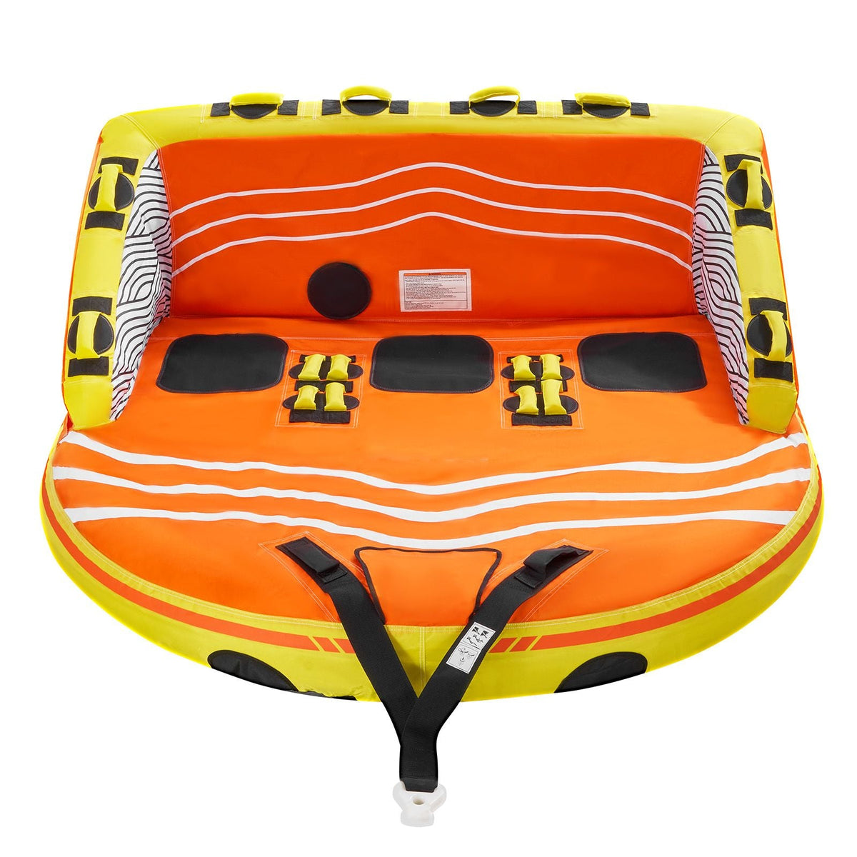 Towable Tube for Boating, 1-3 Riders Inflatable Boat Tubes and Towables, 510lbs Water Sport Towable Tube for Boat to Pull - with Full Nylon Cover, 16 Grab Handles, Dual Tow Points & Safety Valve
