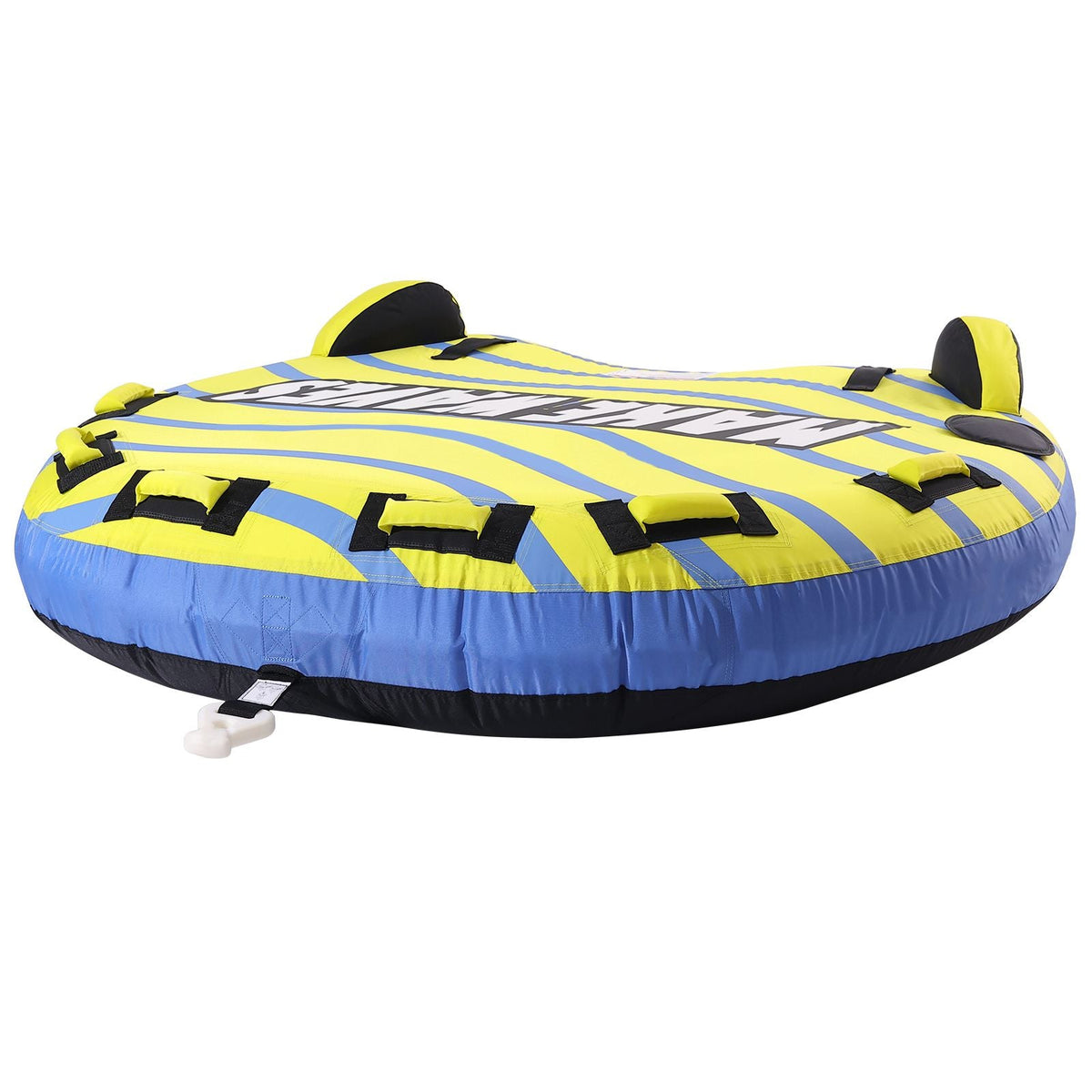 Towable Tube for Boating, 1-3 Riders Inflatable Towable Tube with Bumper Fins, 510 lbs Water Sport Towable Tubes for Boats to Pull, Full Nylon Cover, EVA Grab Handles and Speed Safety Valve