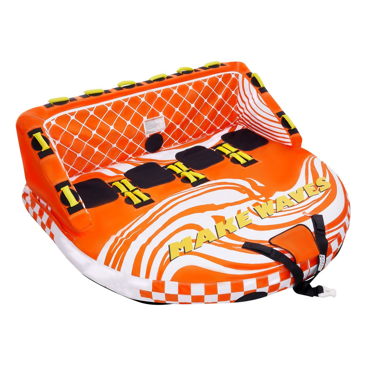 Towable Tube for Boating, 1-4 Riders Inflatable Boat Tubes and Towables, 680lbs Water Sport Towable Tube for Boat to Pull - with Full Nylon Cover, 22 Grab Handles, Dual Tow Points & Safety Valve