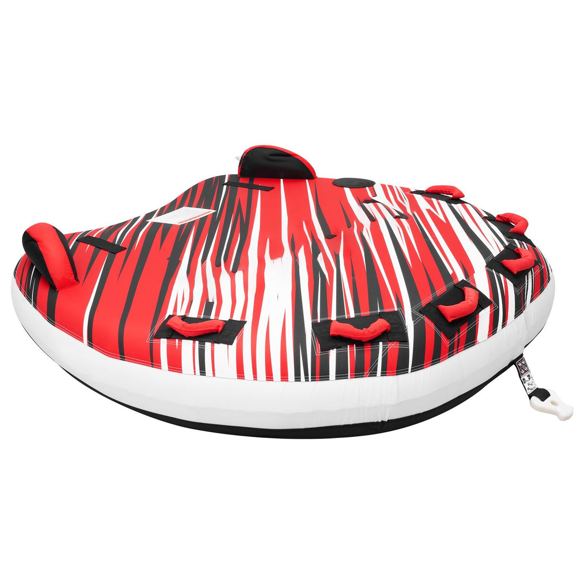 Towable Tube for Boating, 3 Riders Inflatable Boat Tubes and Towables, 510 lbs Capacity Water Sport Towable Tube for Boat to Pull - with Fins, Full Nylon Cover, Padded Handles & Safety Valve
