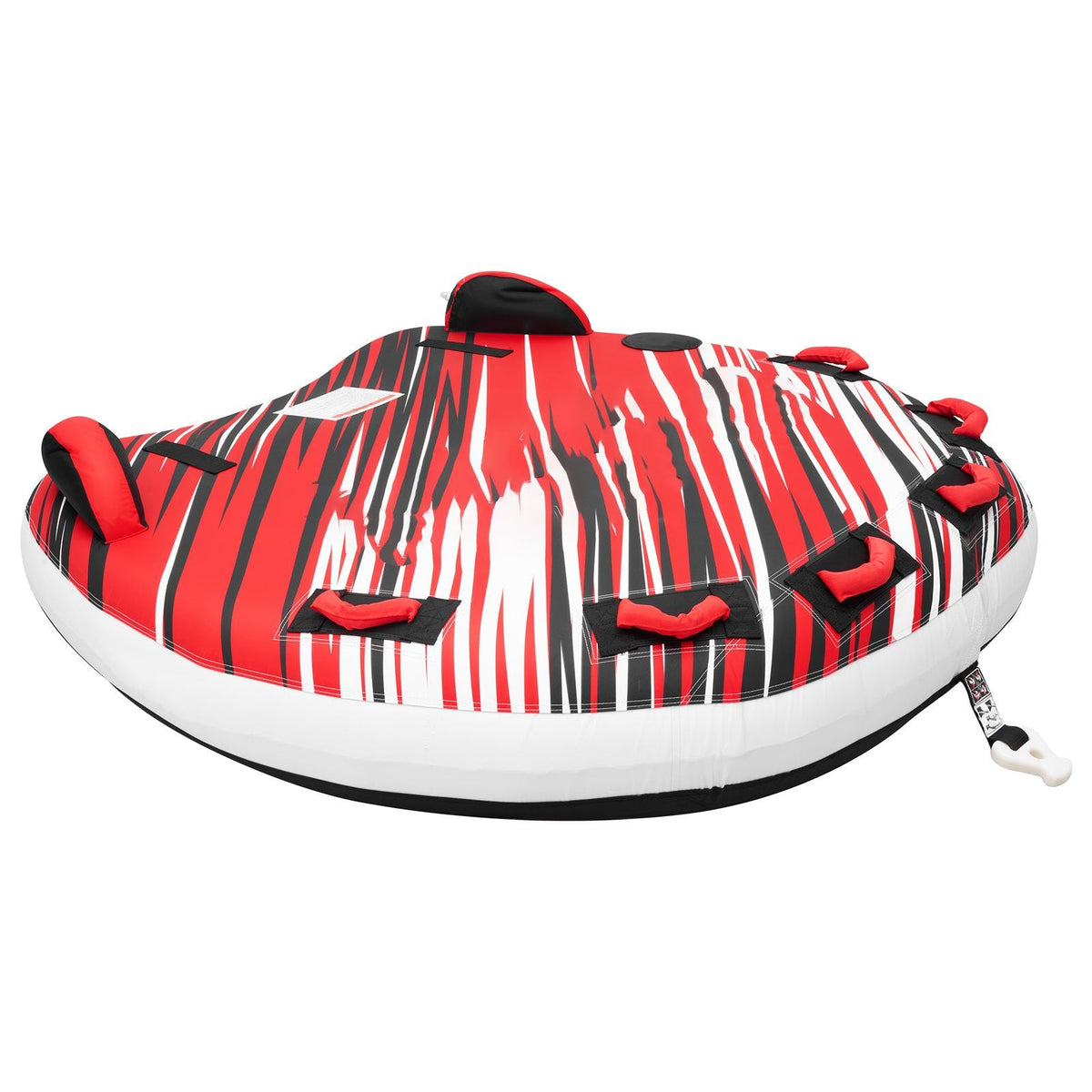 Towable Tube for Boating, 3 Riders Inflatable Boat Tubes and Towables, 510 lbs Capacity Water Sport Towable Tube for Boat to Pull - with Fins, Full Nylon Cover, Padded Handles & Safety Valve