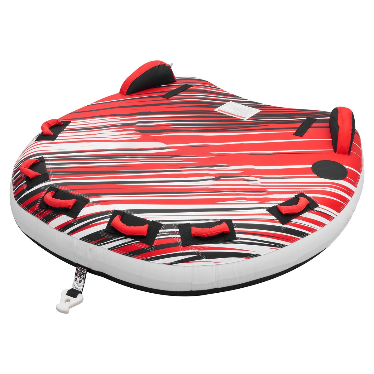 Towable Tube for Boating, 3 Riders Inflatable Boat Tubes and Towables, 510 lbs Capacity Water Sport Towable Tube for Boat to Pull - with Fins, Full Nylon Cover, Padded Handles & Safety Valve