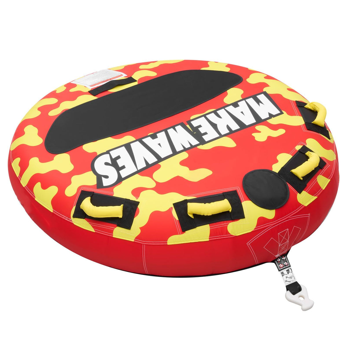 Towable Tubes for Boating, 2-Rider Inflatable Boat Tubes and Towables, 340lbs Capacity Water Sport Tube for Boat to Pull - with Anti-Slip Pad, Full Nylon Cover, Padded Handles & Safety Valve