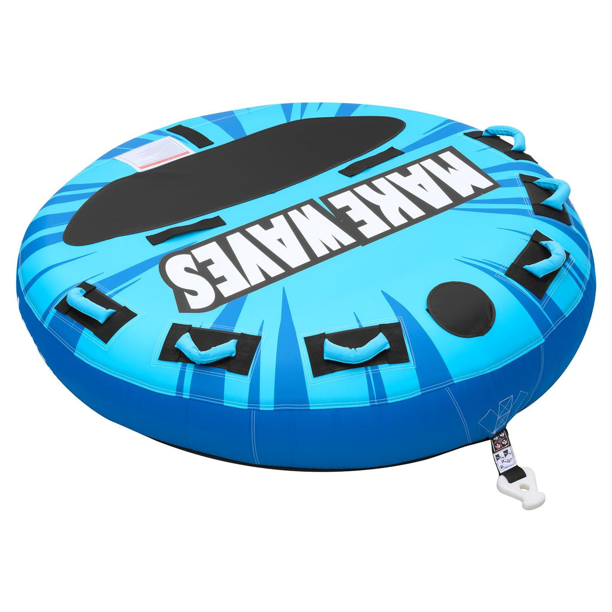 Towable Tubes for Boating, 3-Rider Inflatable Boat Tubes and Towables, 510lbs Capacity Water Sport Tube for Boat to Pull - with Anti-Slip Pad, Full Nylon Cover, Padded Handles & Safety Valve
