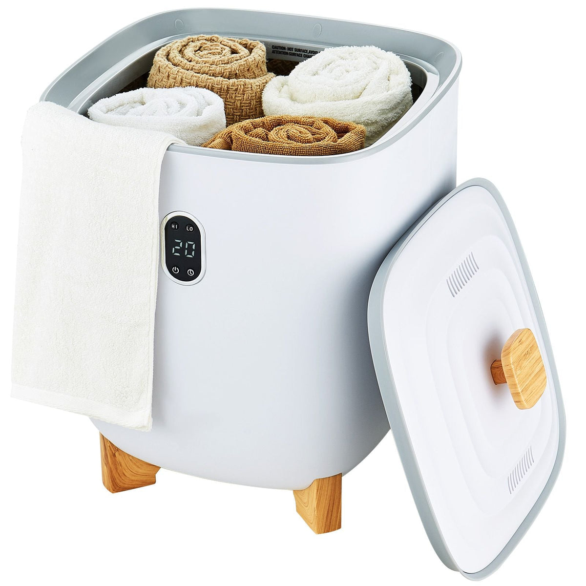 Towel Warmers for Bathroom, 25 L Towel Warmer Bucket with Auto Shut Off for Spa Fits up to 5 Oversized Bath Towels, Blankets, Clothes, Bathrobes, PJ's and More