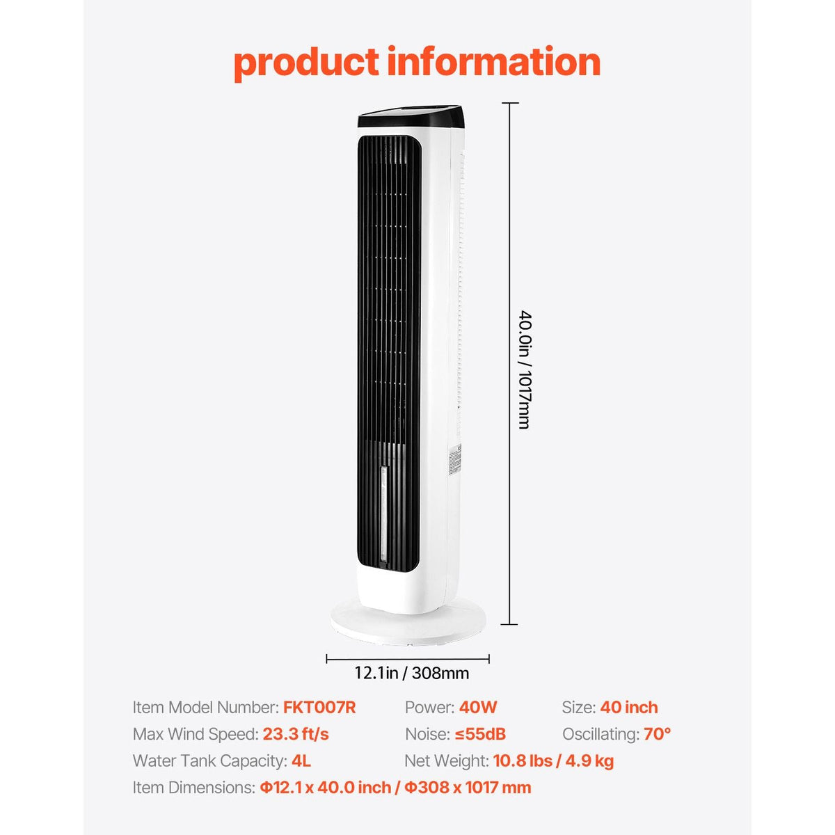 Tower Fan, 23.3ft/s Velocity Quiet Floor Fan, 70° Oscillating Fans for Indoors with 9 Speeds, 4 Modes, 24H Timer, Portable Standing Bladeless Fan with Remote Control for Bedroom, Office, Home