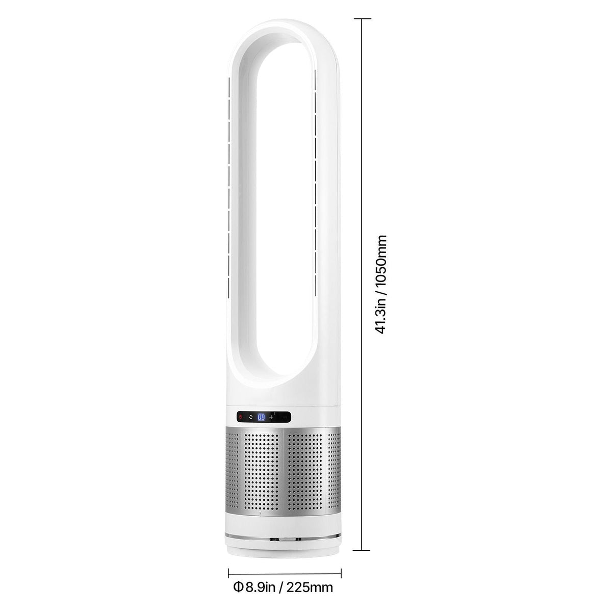 Tower Fan Bladeless, 15.4ft/s Velocity Floor Fan that Blows Cold Air, 80° Oscillating 8-Speed Fans, 8H Timer, Standing Fans with H13 HEPA Filtration, Remote Control & Air Purification Mode