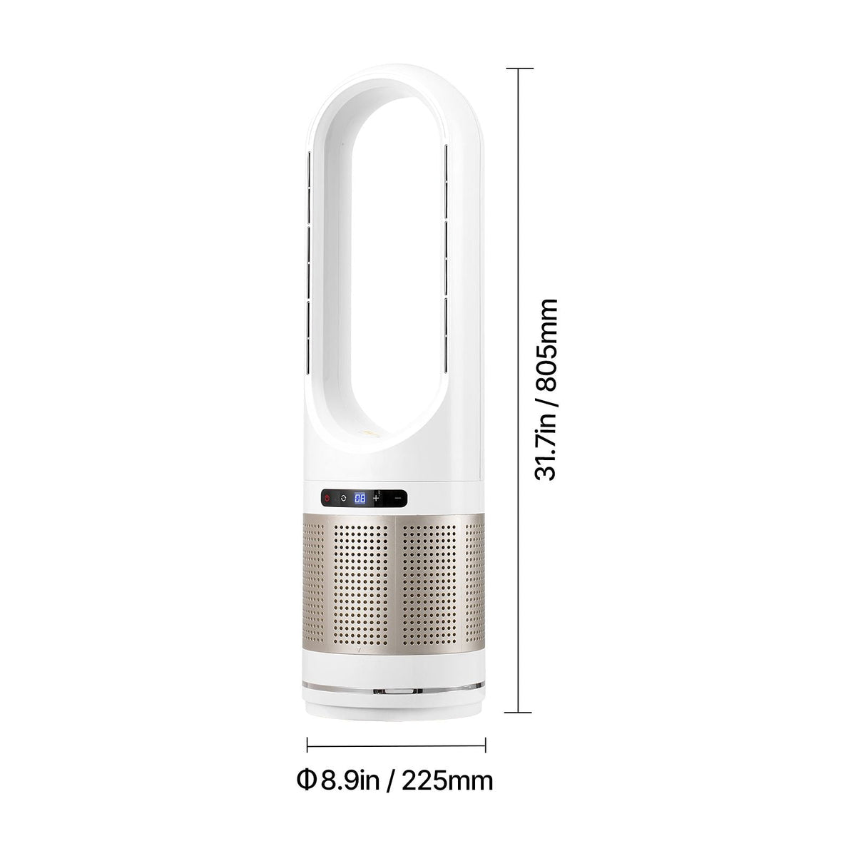 Tower Fan Bladeless, 16.4ft/s Velocity Floor Fan that Blows Cold Air, 80° Oscillating 8-Speed Fans, 8H Timer, Standing Fans with H13 HEPA Filtration, Remote Control & Air Purification Mode