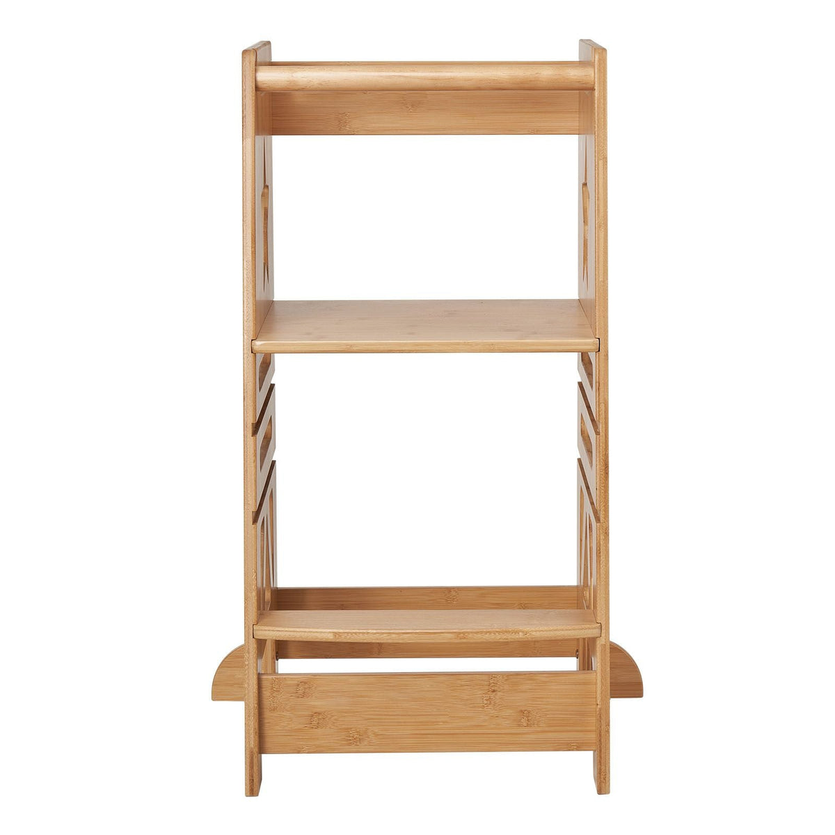 Tower Step Stool, 3-Level Height Adjustable Toddler Step Stools for Kids, Bamboo Kids Standing Tower Learning Stool with Safety Rail for Kitchen Counter Bathroom, 350LBS