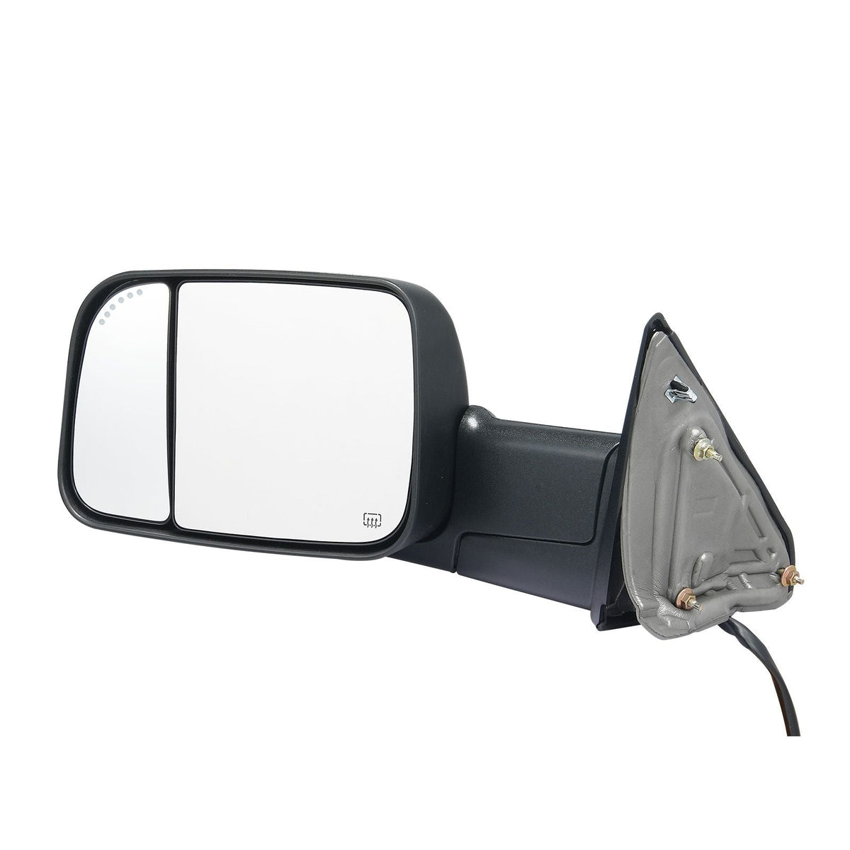 Towing Mirrors, for 2009-2018 Dodge Ram 1500, 2010-2018 Ram 2500 3500, 2019-2023 Ram 1500 Classic Model, Power Heated with Signal Light & Puddle Light, Manual Controlling Flipping Folding, Black