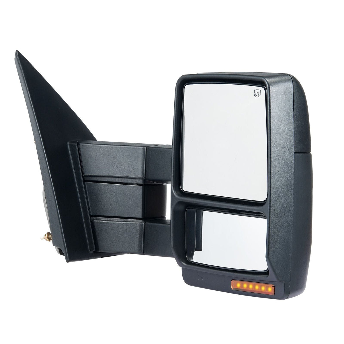 Towing Mirrors, Left & Right Pair Set for 2004-2014 Ford F150, Power Heated with Signal Light & Puddle Light, Plane & Convex Glass, Manual Controlling Telescoping Folding, Heating Defrost, Black