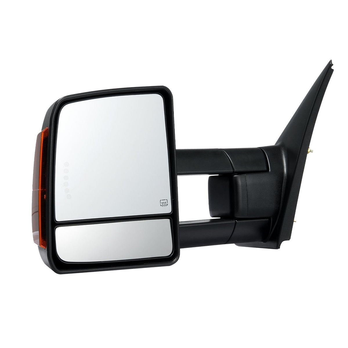 Towing Mirrors, Left & Right Pair Set for 2007-2016 Toyota Tundra, Power Heated Tow Mirror with Signal Light, Plane & Convex Glass, Manual Controlling Telescoping Folding, Heating Defrost, Black