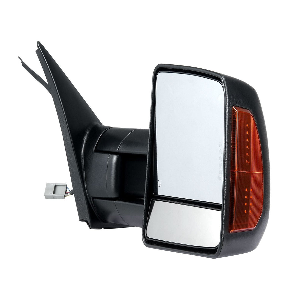 Towing Mirrors, Left & Right Pair Set for 2007-2016 Toyota Tundra, Power Heated Tow Mirror with Signal Light, Plane & Convex Glass, Manual Controlling Telescoping Folding, Heating Defrost, Black