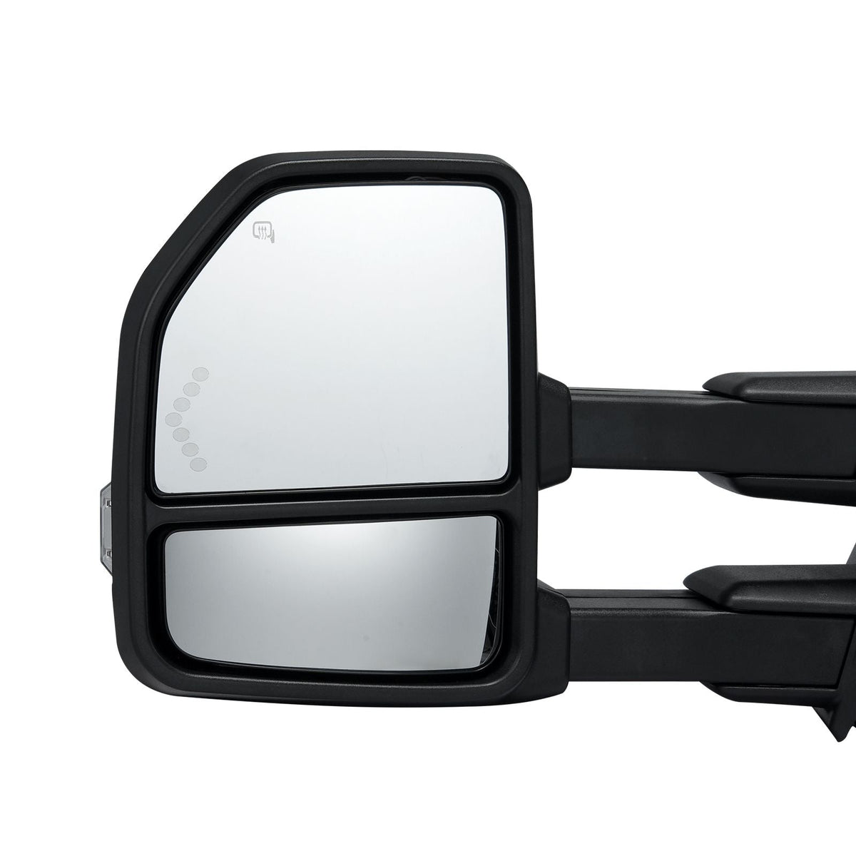 Towing Mirrors, Left & Right Pair Set for 2015-2018 Ford F150, Power Heated with Signal Light & Puddle Light, Plane & Convex Glass, Manual Controlling Telescoping Folding, Heating Defrost, Black