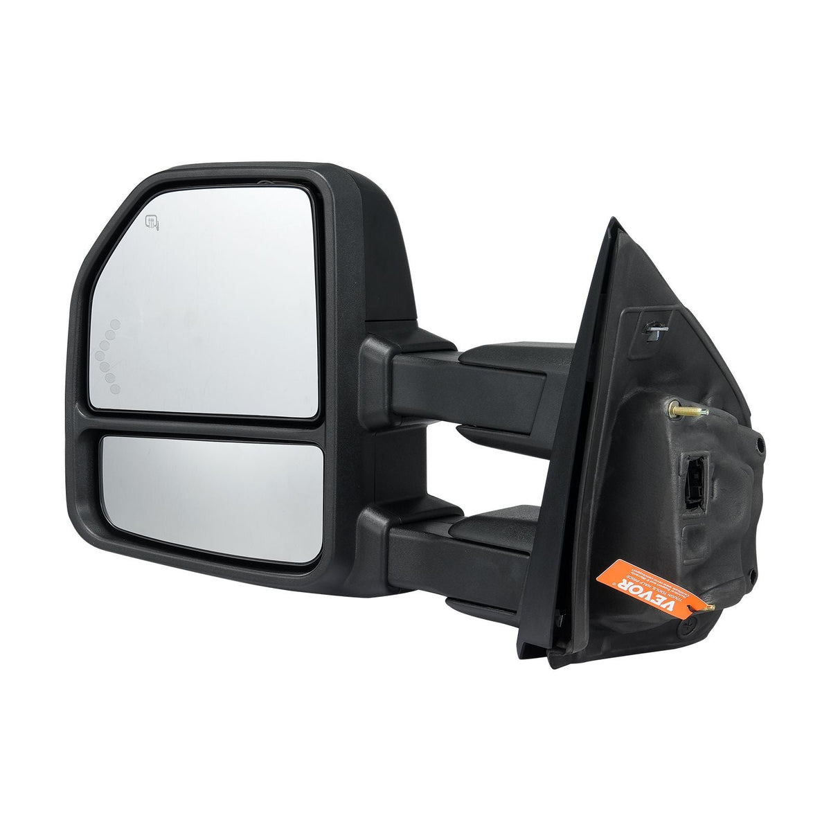 Towing Mirrors, Left & Right Pair Set for 2015-2018 Ford F150, Power Heated with Signal Light & Puddle Light, Plane & Convex Glass, Manual Controlling Telescoping Folding, Heating Defrost, Black
