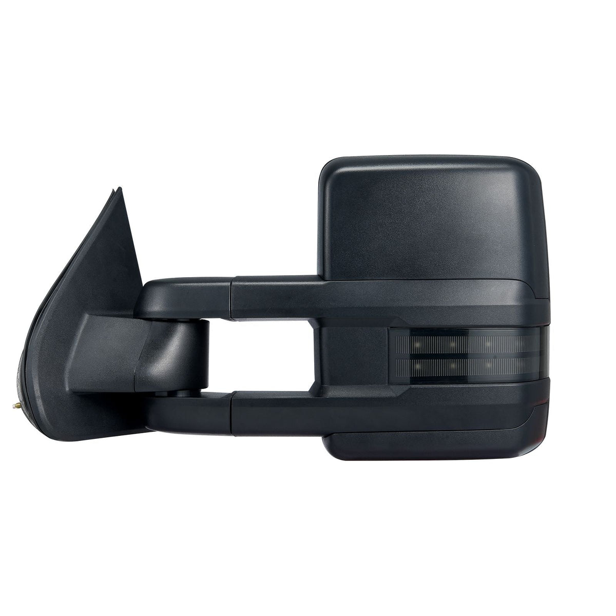 Towing Mirrors, Left & Right Pair Set for Chevrolet Silverado (2003-2007)/GMC/Cadillac, Power Heated with Signal Light & LED Driving Light, Manual Telescoping Folding, and Heating Defrost, Black
