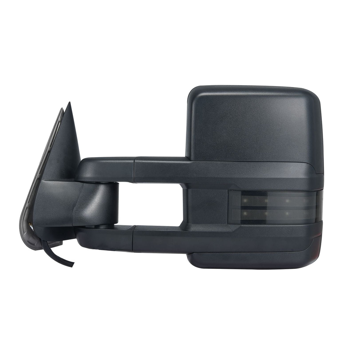 Towing Mirrors, Left & Right Pair Set for Chevrolet Silverado (2014-2019)/GMC, Power Heated with Signal Light & LED Driving Light, Manual Controlling Telescoping Folding, Heating Defrost, Black