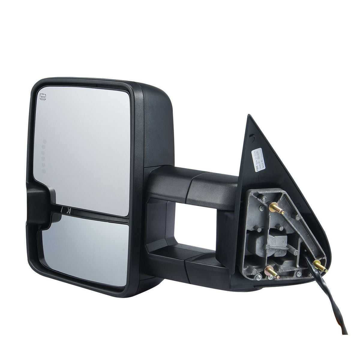 Towing Mirrors, Left & Right Pair Set for Chevrolet Silverado (2014-2019)/GMC, Power Heated with Signal Light & LED Driving Light, Manual Controlling Telescoping Folding, Heating Defrost, Black