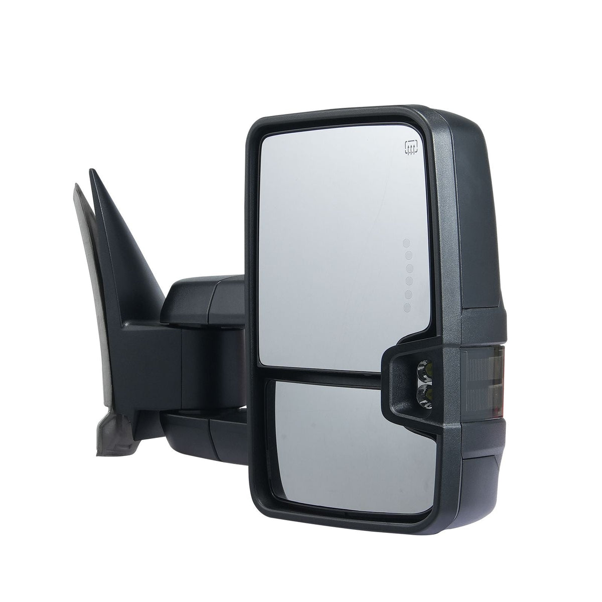 Towing Mirrors, Left & Right Pair Set for Chevrolet Silverado (2014-2019)/GMC, Power Heated with Signal Light & LED Driving Light, Manual Controlling Telescoping Folding, Heating Defrost, Black