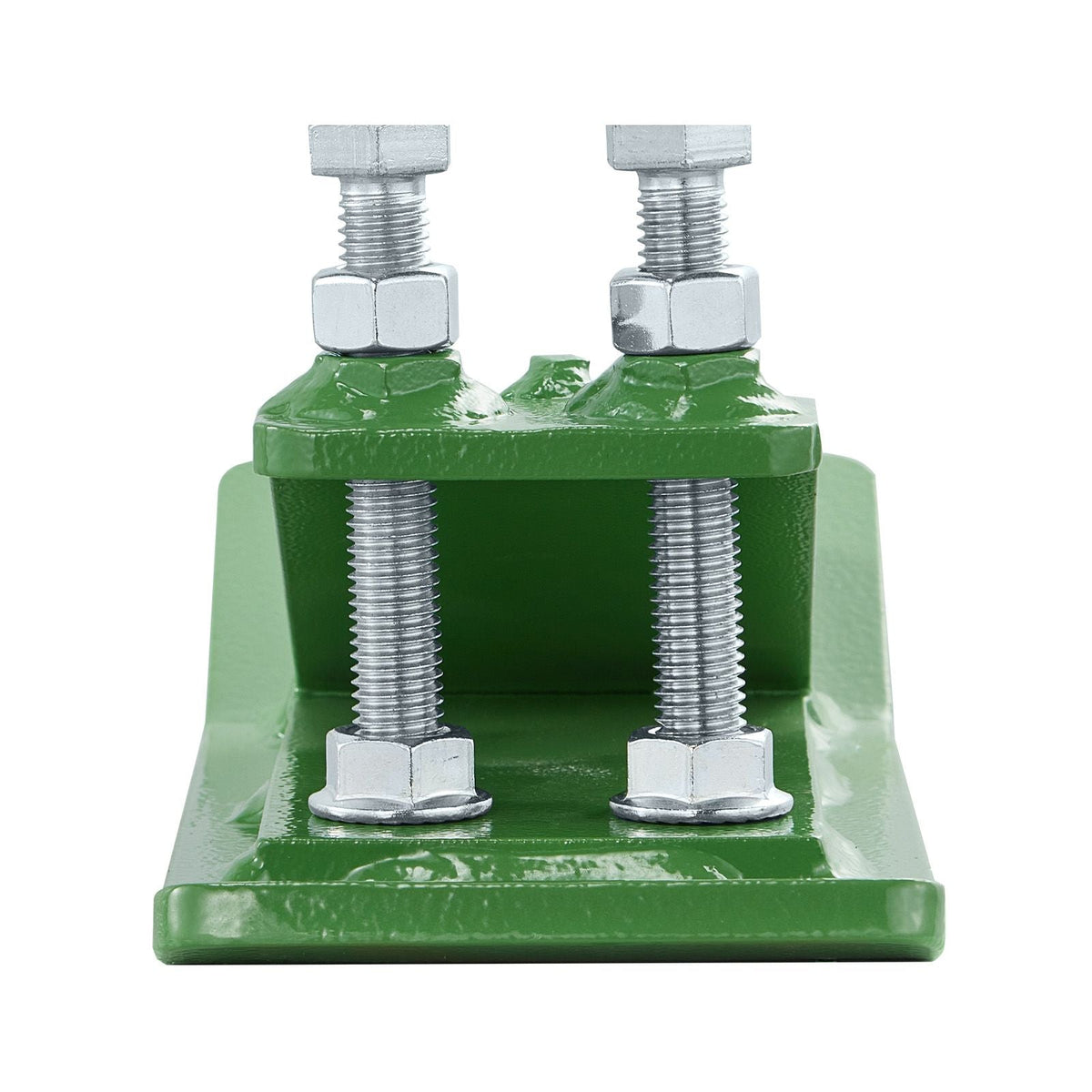 Tractor Bucket Protector, 2PCS Heavy Duty Steel Bucket Edge Protectors, Edge Tamer Anti-Skid Device with Double Hexagon Lock Nuts and Bolts, for Snow, Leave Removal & Spreading Gravel (Green)
