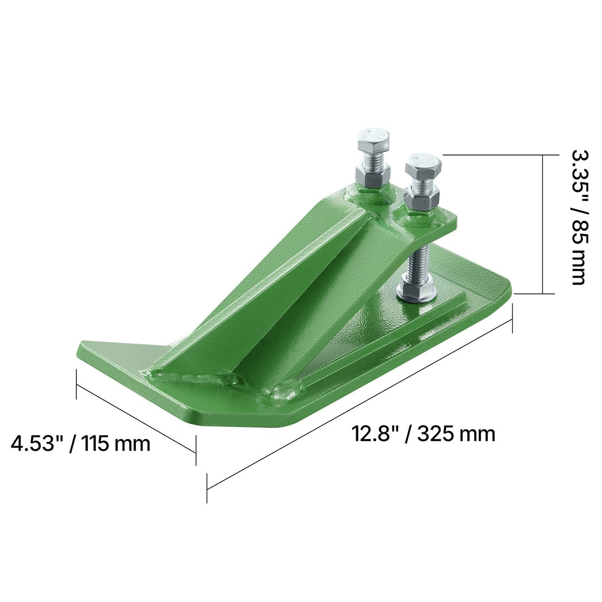 Tractor Bucket Protector, 2PCS Heavy Duty Steel Bucket Edge Protectors, Edge Tamer Anti-Skid Device with Double Hexagon Lock Nuts and Bolts, for Snow, Leave Removal & Spreading Gravel (Green)