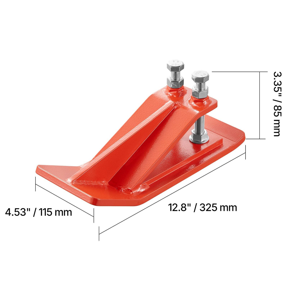 Tractor Bucket Protector, 2PCS Heavy Duty Steel Bucket Edge Protectors, Edge Tamer Anti-Skid Device with Double Hexagon Lock Nuts and Bolts, for Snow, Leave Removal & Spreading Gravel (Orange)