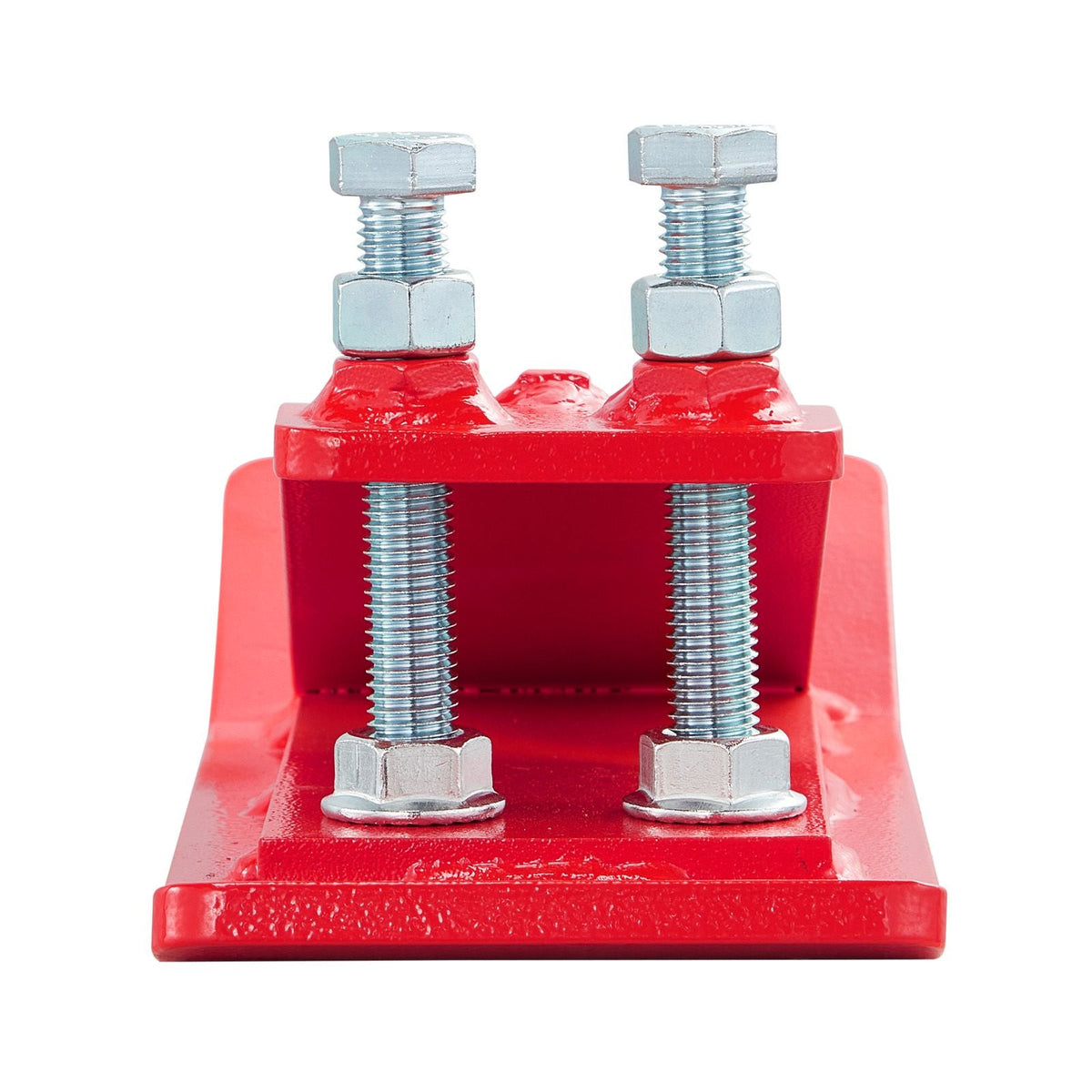 Tractor Bucket Protector, 2PCS Heavy Duty Steel Bucket Edge Protectors, Edge Tamer Anti-Skid Device with Double Hexagon Lock Nuts and Bolts, for Snow, Leave Removal & Spreading Gravel (Red)