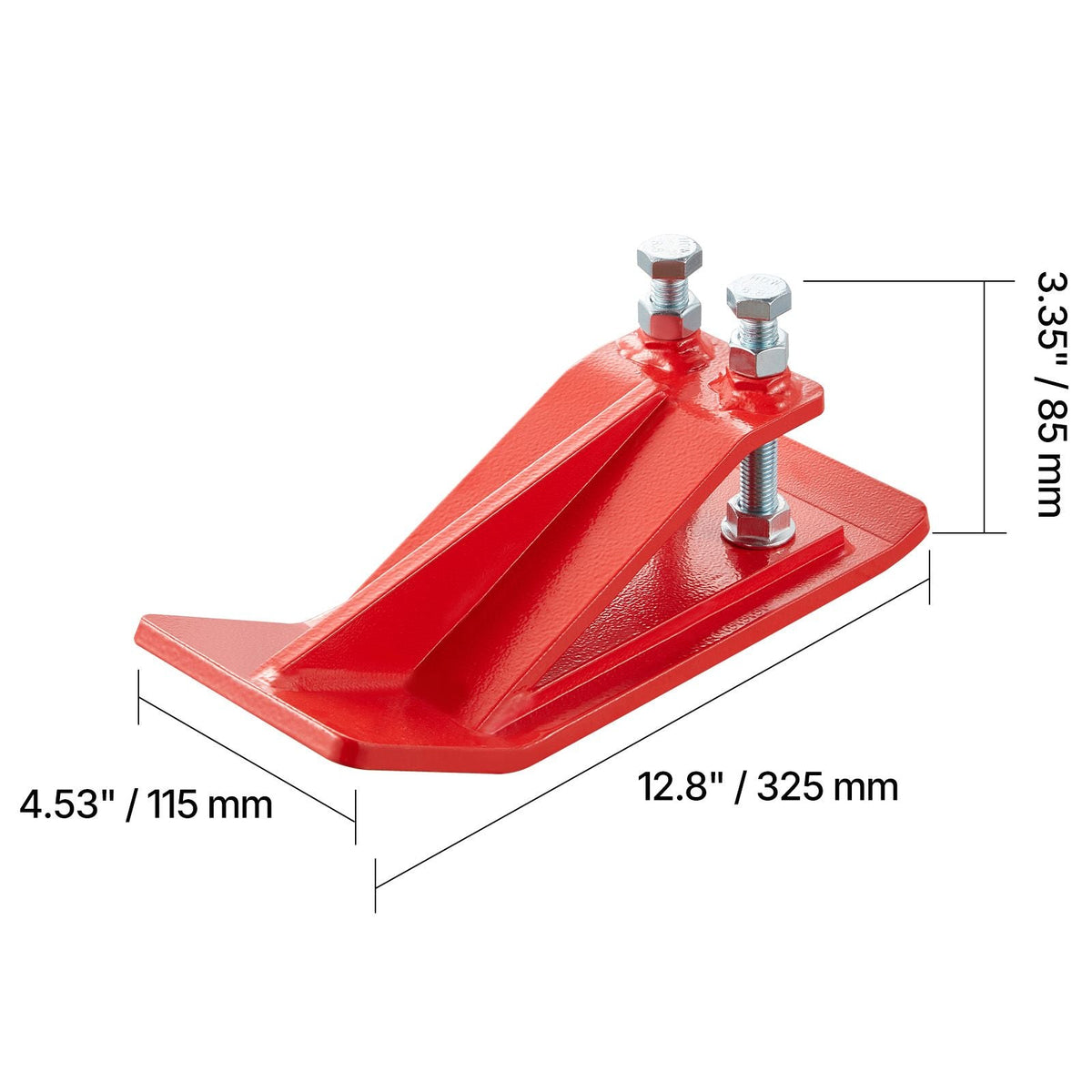 Tractor Bucket Protector, 2PCS Heavy Duty Steel Bucket Edge Protectors, Edge Tamer Anti-Skid Device with Double Hexagon Lock Nuts and Bolts, for Snow, Leave Removal & Spreading Gravel (Red)