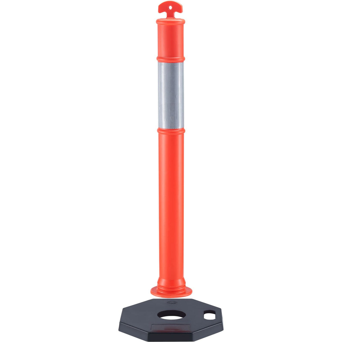 Traffic Delineator Post Cones, 2 Pack, Traffic Safety Delineator Barrier with 16.93 x 16.93 in Rubber Base, for Traffic Control Warning Outdoor Indoor Use Parking Lot Construction Caution Roads