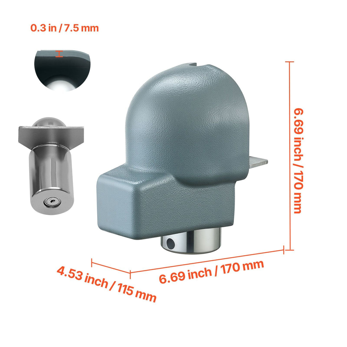 Trailer Coupler Lock, Fits 2-5/16-Inch Cast/Bulldog Trailer Couplers, Heavy Duty Trailer Hitch Lock with 3 Keys, Corrision-resistant, Anti-Theft Coupler Ball Locks for RV, Trailer, Boat, Black