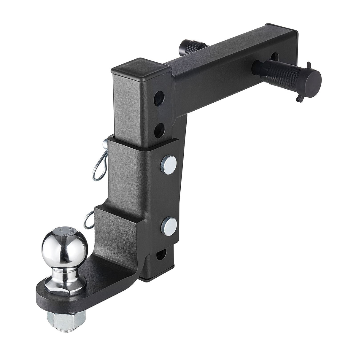 Trailer Hitch Ball Mount, Fit 2-Inch Receiver, Adjustable Trailer Hitch with 2 Inch Ball & Pin, 7500 lbs GTW, 9.5 Inch Drop, Towing Ball Mounts for RVs, Off-Road Vehicles and Trucks, Black