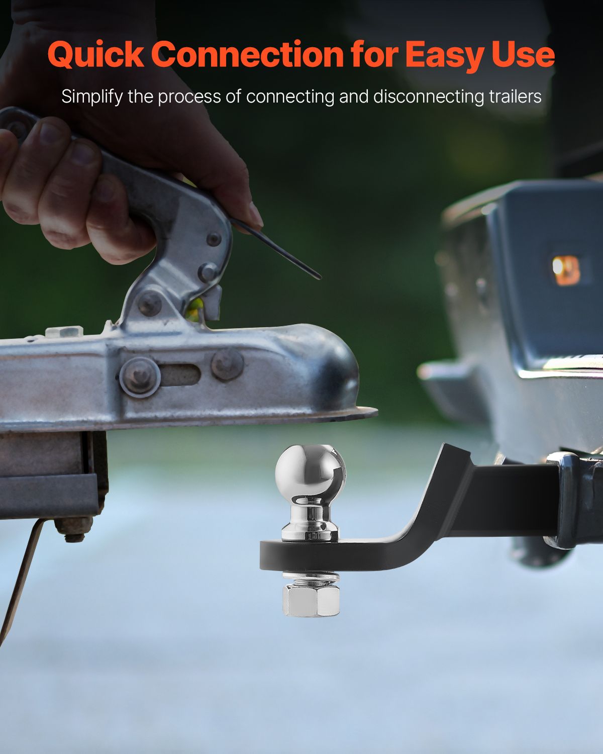 Trailer Hitch, Fits 2 Inches Receiver, Trailer Hitch Ball Mount with 2 Inches Ball and Pin, 7500 lbs Capacity Ball Hitch, 2 Inches Drop, Tow Hitch for Heavy Duty Truck with Carbon Steel, Black