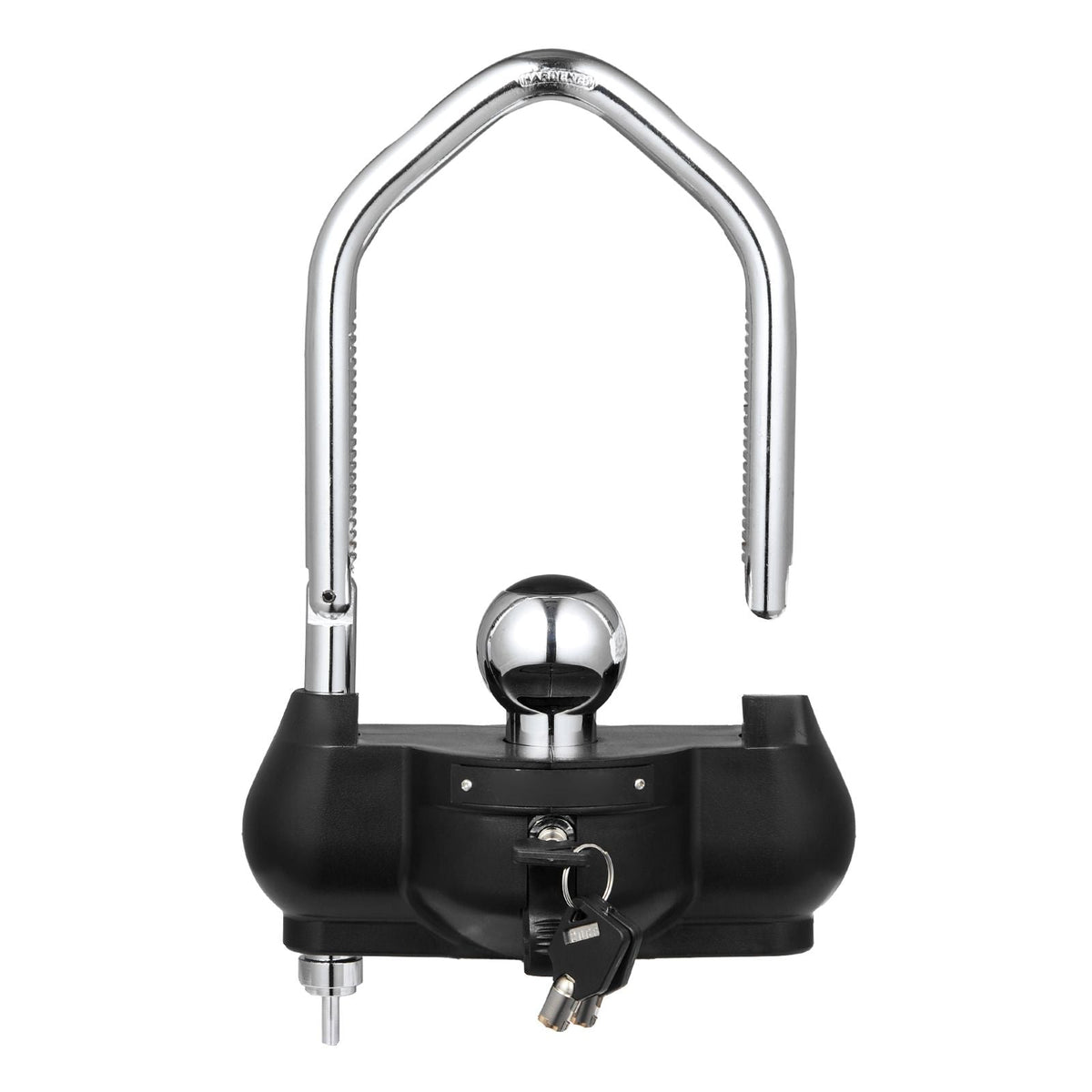 Trailer Hitch Lock, Fits for 1-7/8 in, 2 in, 2-5/16 in Couplers, Heavy-Duty Anti-Theft Trailer Ball Lock with 3 Keys, Prying-Resistant, Adjustable Height Design for RVs, Boats, Trailers, Black