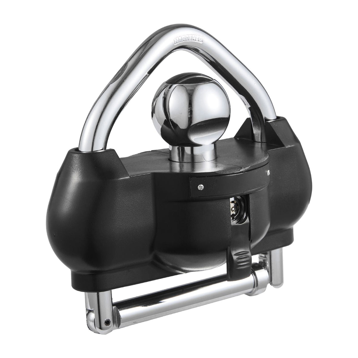 Trailer Hitch Lock, Fits for 1-7/8 in, 2 in, 2-5/16 in Couplers, Heavy-Duty Anti-Theft Trailer Ball Lock with 3 Keys, Prying-Resistant, Adjustable Height Design for RVs, Boats, Trailers, Black