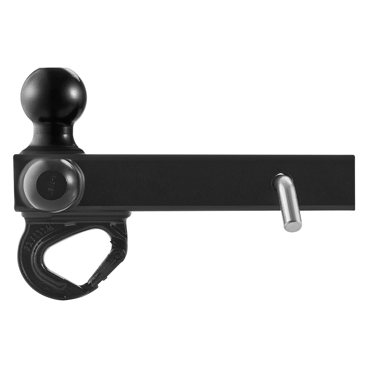 Trailer Hitch, Tri-Ball Mount with Hook & Pin, Trailer Ball Size 1-7/8", 2" and 2-5/16", Fit 2-Inch Hitch Receiver, Max 10,000 lbs Ball Hitch, Towing Hitch for RVs, SUVs, ATVs, and Trucks, Black