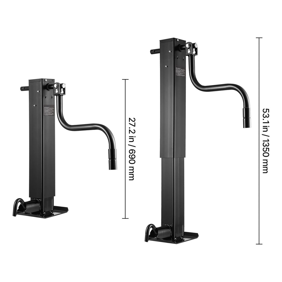 Trailer Jack, 12000 lbs Dynamic Load Capacity, Weld-on Pipe-Mount Swivel Trailer Jack with Ergonomic Handle, 12.6-inch Vertical Travel, Suitable for RV, Horse, Utility, Camping, Yacht Trailers
