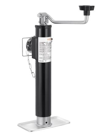 Trailer Jack, 2000 lbs Dynamic Load Capacity, Weld-on Pipe-Mount Swivel Trailer Jack, 10" Lift Trailer Jack Stand with Handle for RV Trailer, Horse Trailer, Utility Trailer, and Yacht Trailer