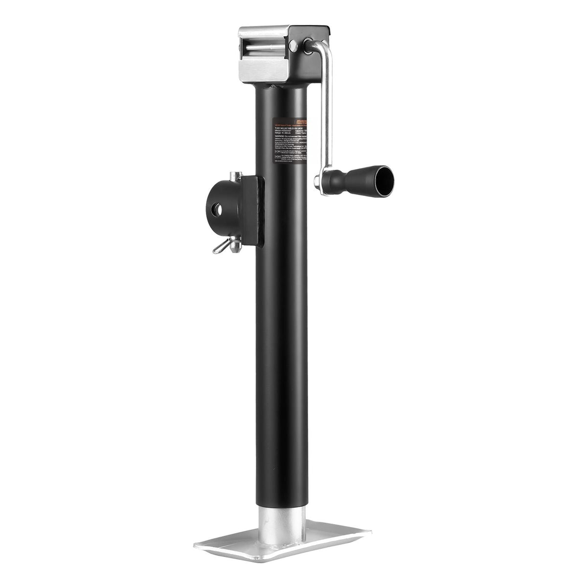 Trailer Jack, 5000 lbs Dynamic Load Capacity, Weld-on Pipe-Mount Swivel Trailer Jack with Ergonomic Handle, 15-inch Vertical Travel, Suitable for RV, Horse, Utility, Camping and Yacht Trailers