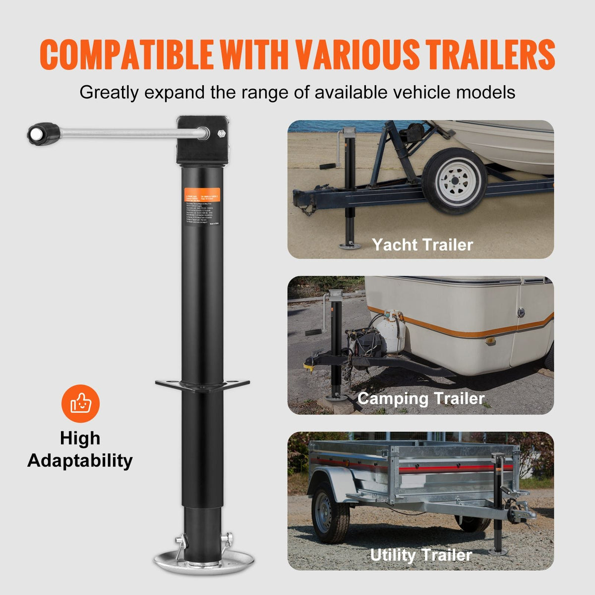 Trailer Jack, Trailer Tongue Jack A-frame Bolt on Weight Capacity 5000 lb, Trailer Jack Stand with Handle for Lifting RV Trailer, Horse Trailer, Utility Trailer, Yacht Trailer