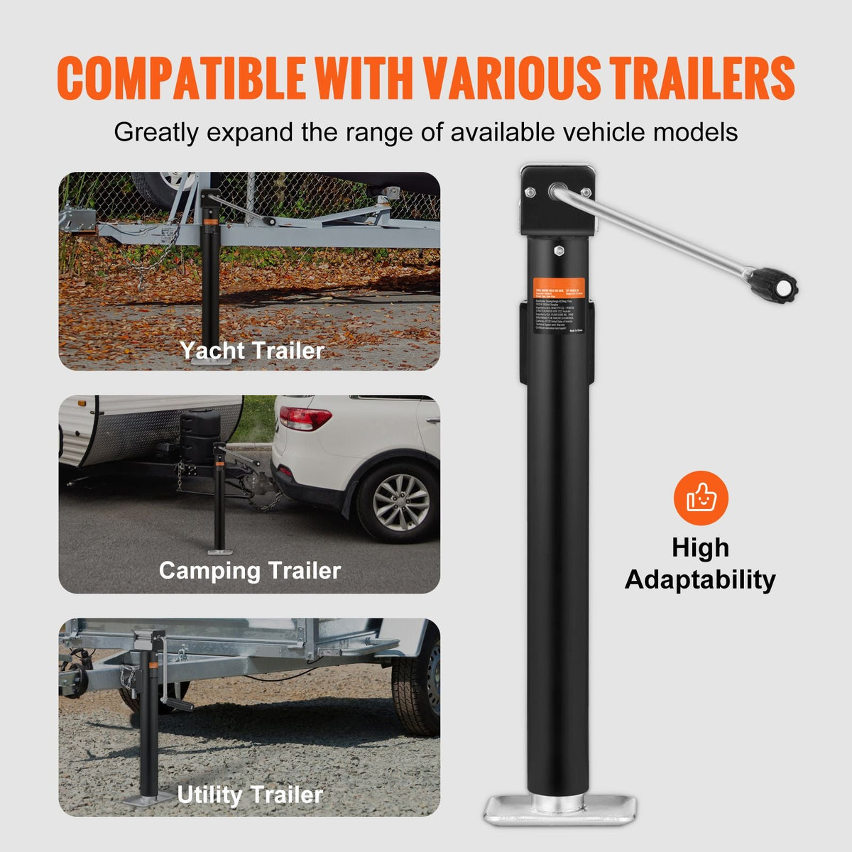 Trailer Jack, Trailer Tongue Jack Welding-on 5000 lb Weight Capacity, Trailer Jack Stand with Handle for lifting RV Trailer, Horse Trailer, Utility Trailer, Yacht Trailer