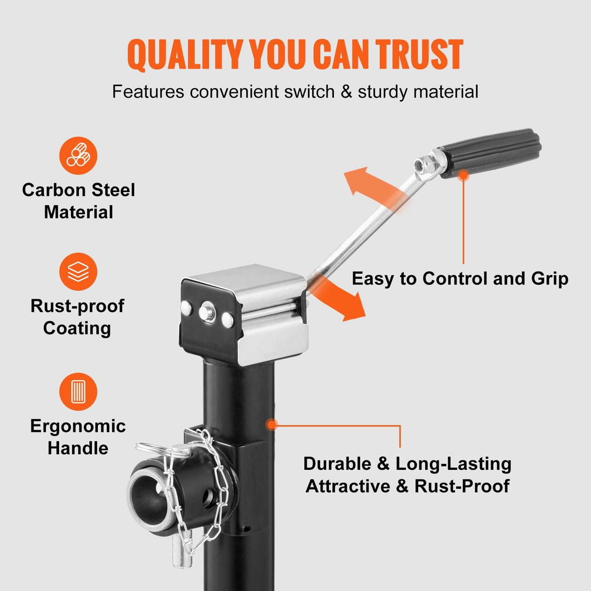 Trailer Jack, Trailer Tongue Jack Welding-on 5000 lb Weight Capacity, Trailer Jack Stand with Handle for lifting RV Trailer, Horse Trailer, Utility Trailer, Yacht Trailer