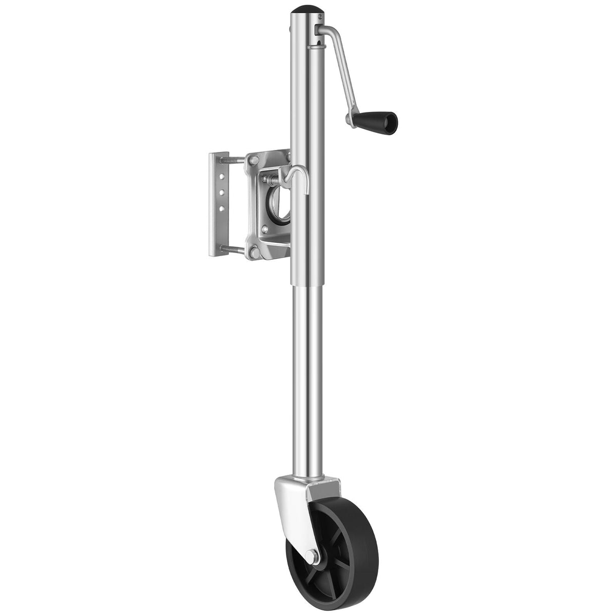 Trailer Jack with Wheel, 1000 lbs Load Capacity, Heavy Duty Swivel Boat Trailer Jack with PP Single Wheel & Ergonomic Handle, 10-inch Lift, Fit for RVs, Boats, Horse Trailers, Utility Trailers