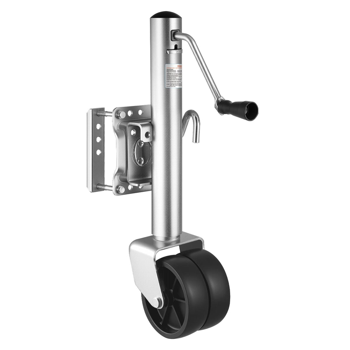 Trailer Jack with Wheel, 1500 lbs Load Capacity, Heavy Duty Swivel Boat Trailer Jack with PP Single Wheel & Ergonomic Handle, 12-inch Lift, Fit for RVs, Boats, Horse Trailers, Utility Trailers